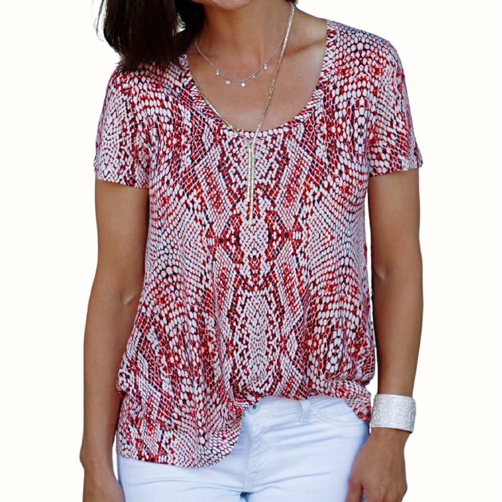 Majestic | 100% Silk | Python Print | SS Tee